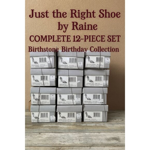 Just the Right Shoe Full 12-Piece Birthstone Shoe Collection Figurines w/Boxes - Picture 1 of 16